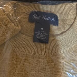 Paul Fredrick Mustard Silk Sweater